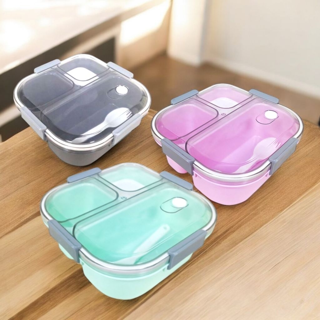 MINISO PURE COLOR BENTO BOX 1.2L KOTAK MAKAN BEKAL KAPASITAS BESAR