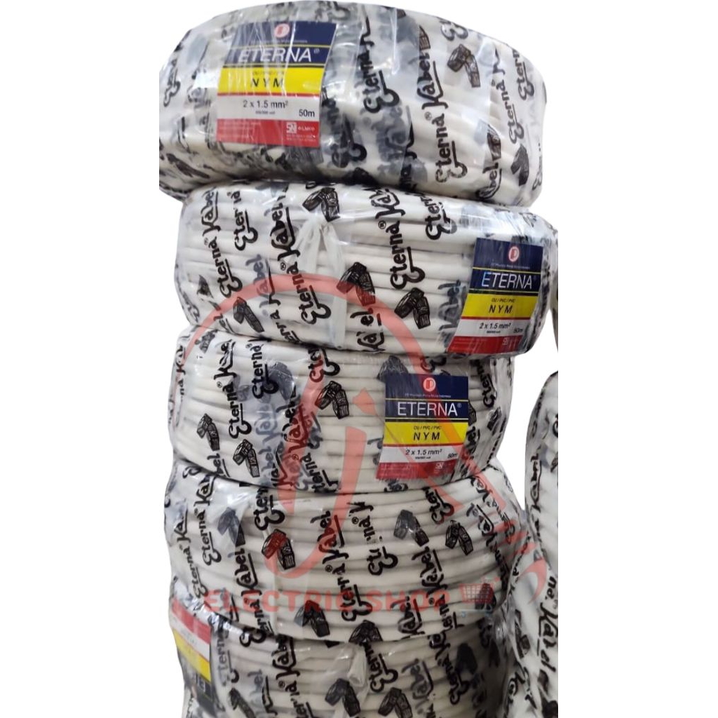 ETERNA NYM 2X1,5X50M KABEL LISTRIK ETERNA NYM 2 X 1,5 X 50M ROLL