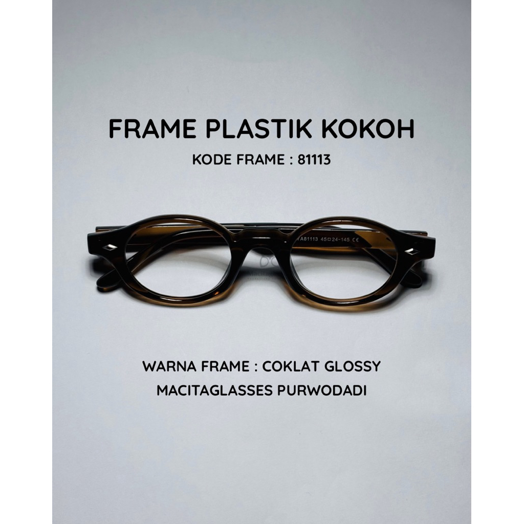 Macitaglasses - Frame Bulat Kecil Plastik Kokoh 81113