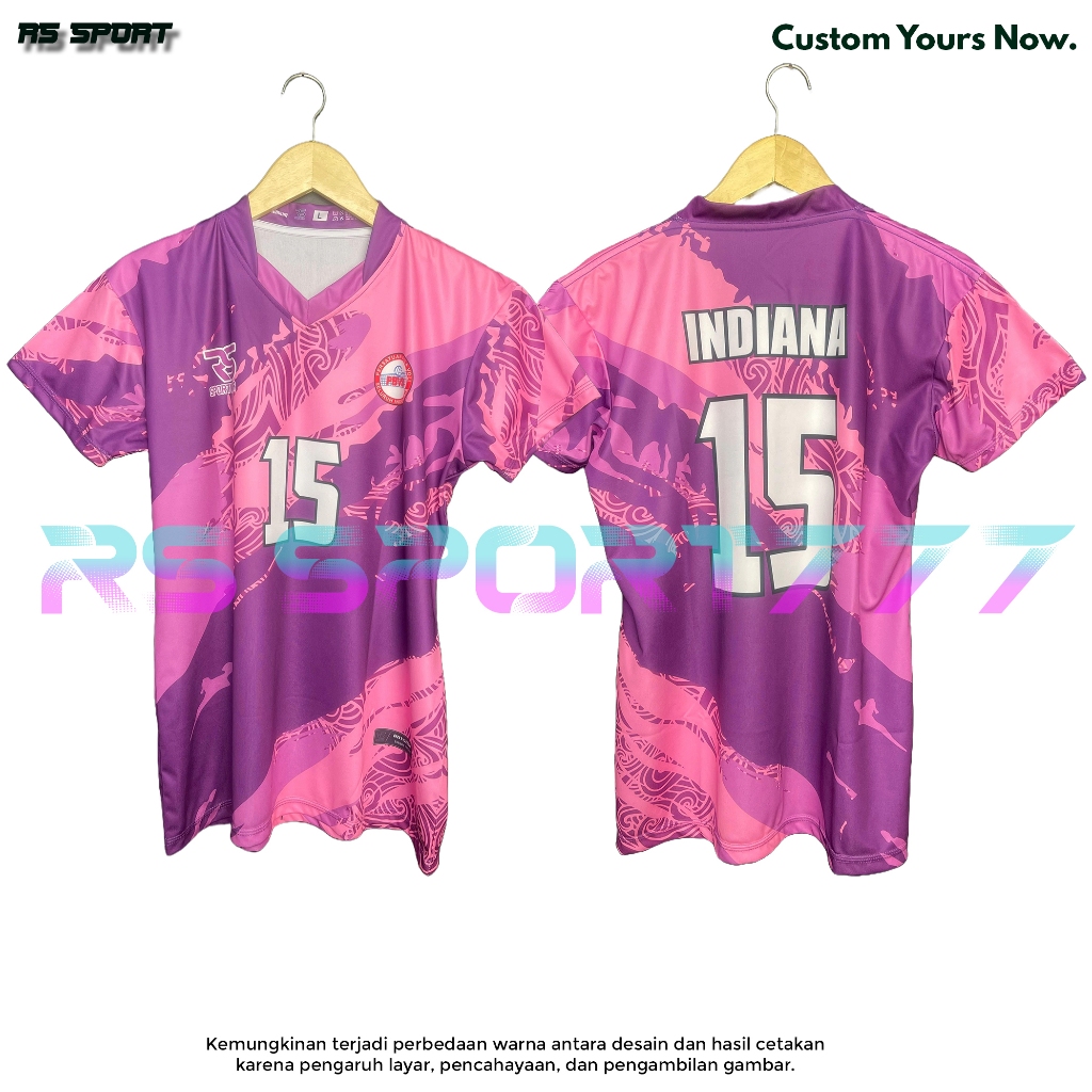 Jersey Voli Cewek Kaos Team Olahraga Free Nama+Nomer Full Printing