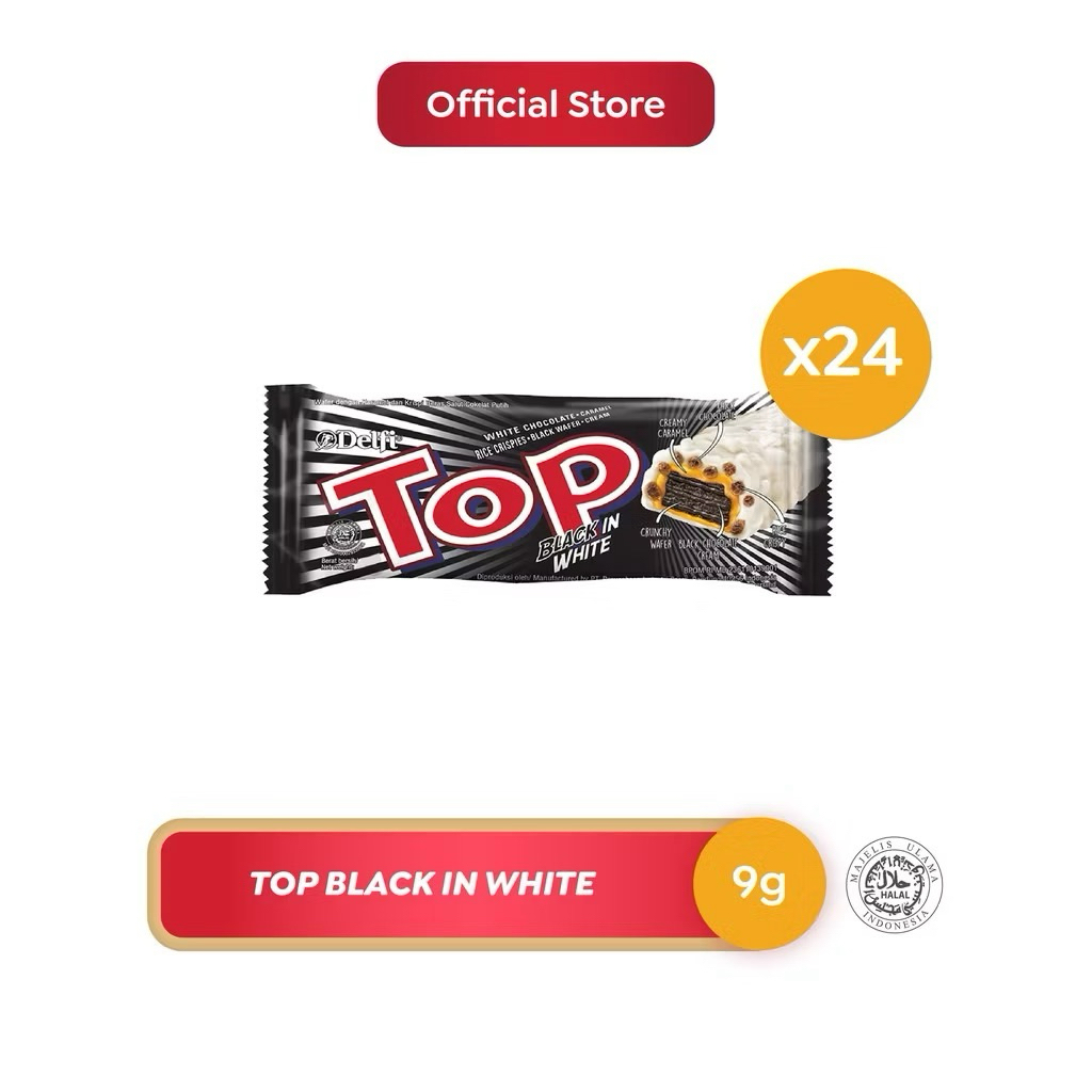 DELFI TOP BLACK IN WHITE 9g