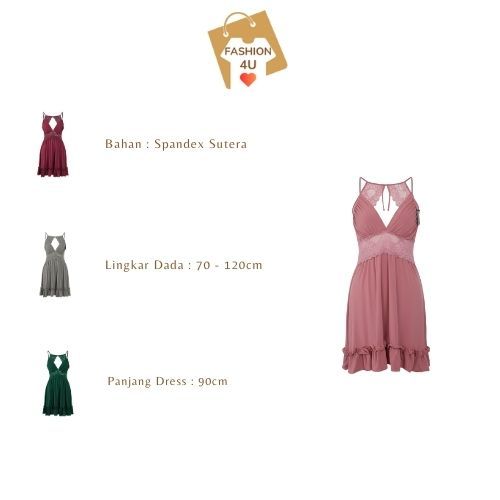 4U Lingerie Baju Dinas Malam Sexy Baju Tidur Wanita Dewasa Daster Kekinian Terbaru BT006