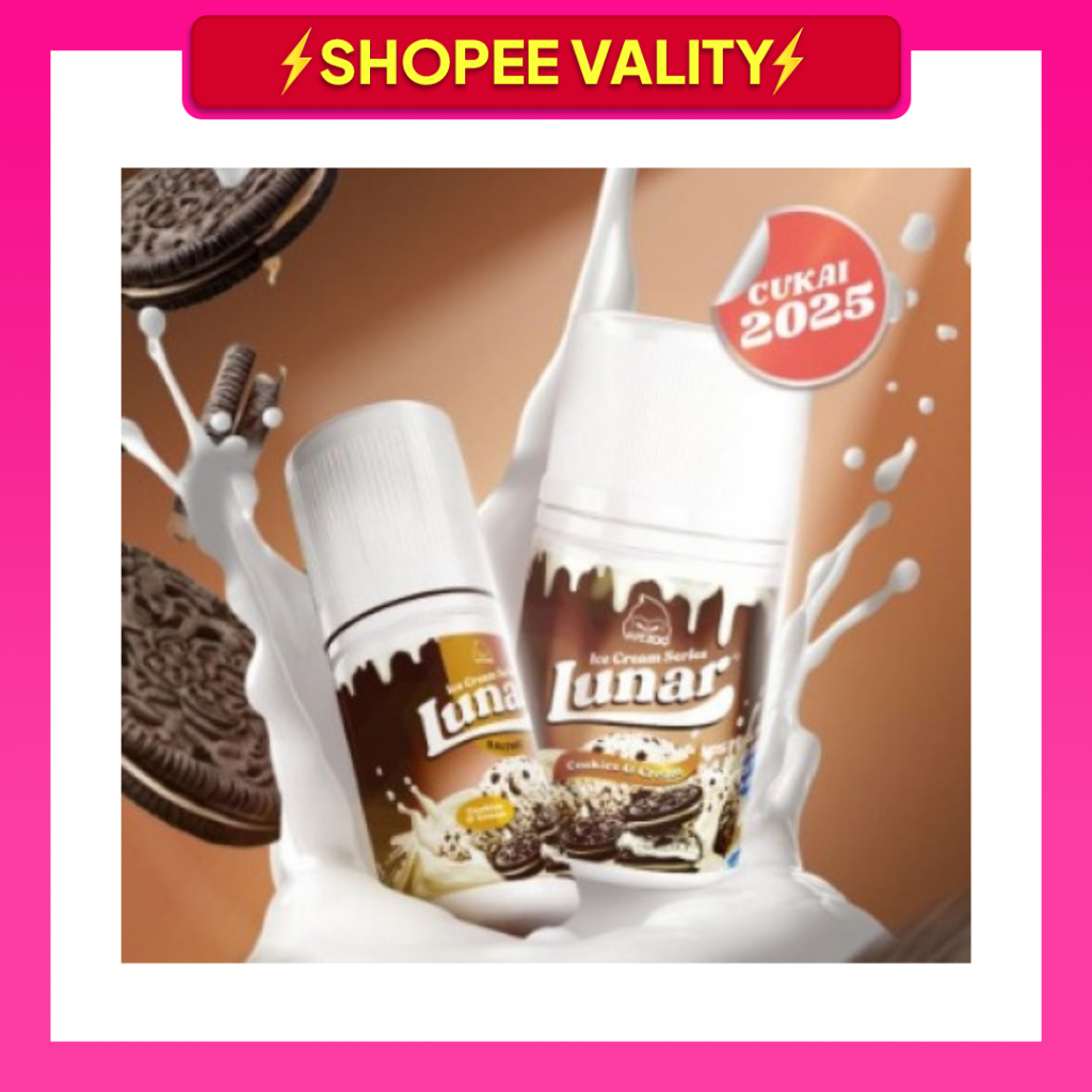 LUNAR ICE CREAM COOKIES & CREAM FREEBASE 60ML 100% ORIGINAL BY VAPEZOO