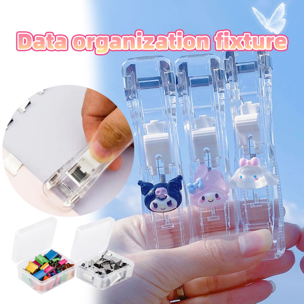 [50 Folder Tambahan] Stapler penjepit kertas Penjilidan kertas yang mudah dan aman Stapler tipe doro