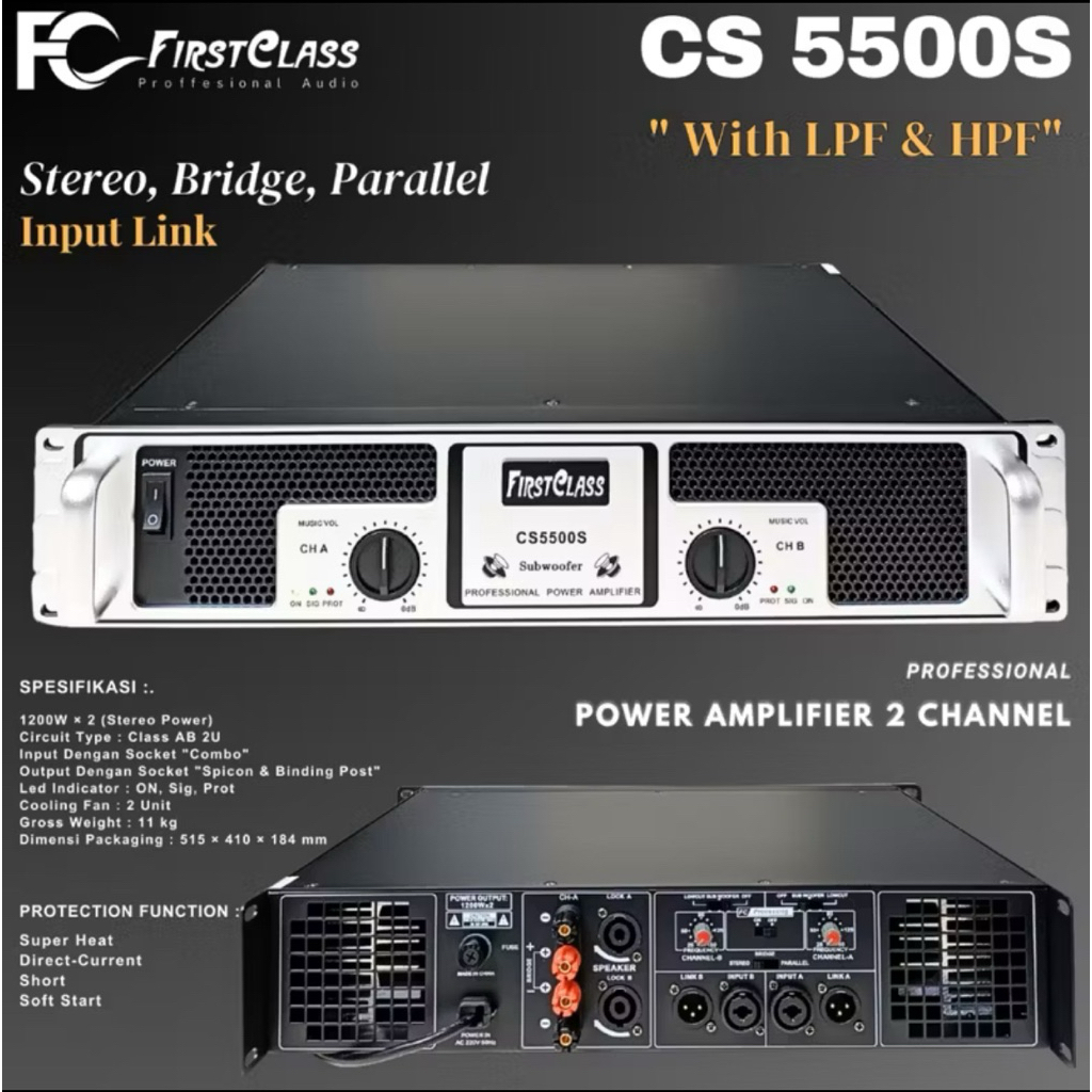 Power Firstclass CS 5500 S Power Amplifier Firstclass CS5500S Original