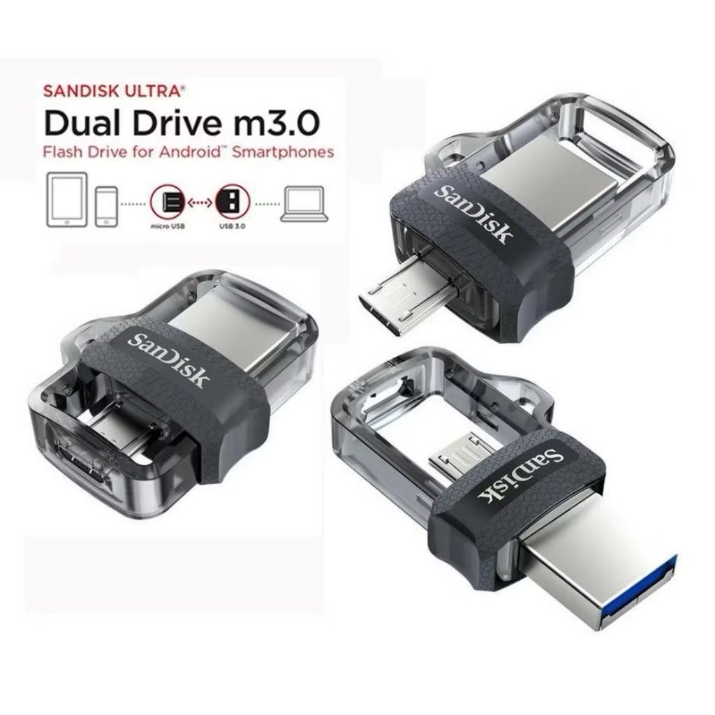 Sandisk Dual Drive Flashdisk OTG Micro 128/256/512GB SDDD3