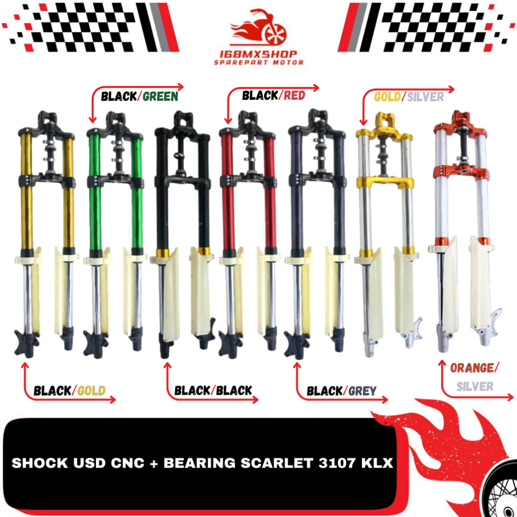 Shock USD + Bearing KLX { 3107 } Scarlet