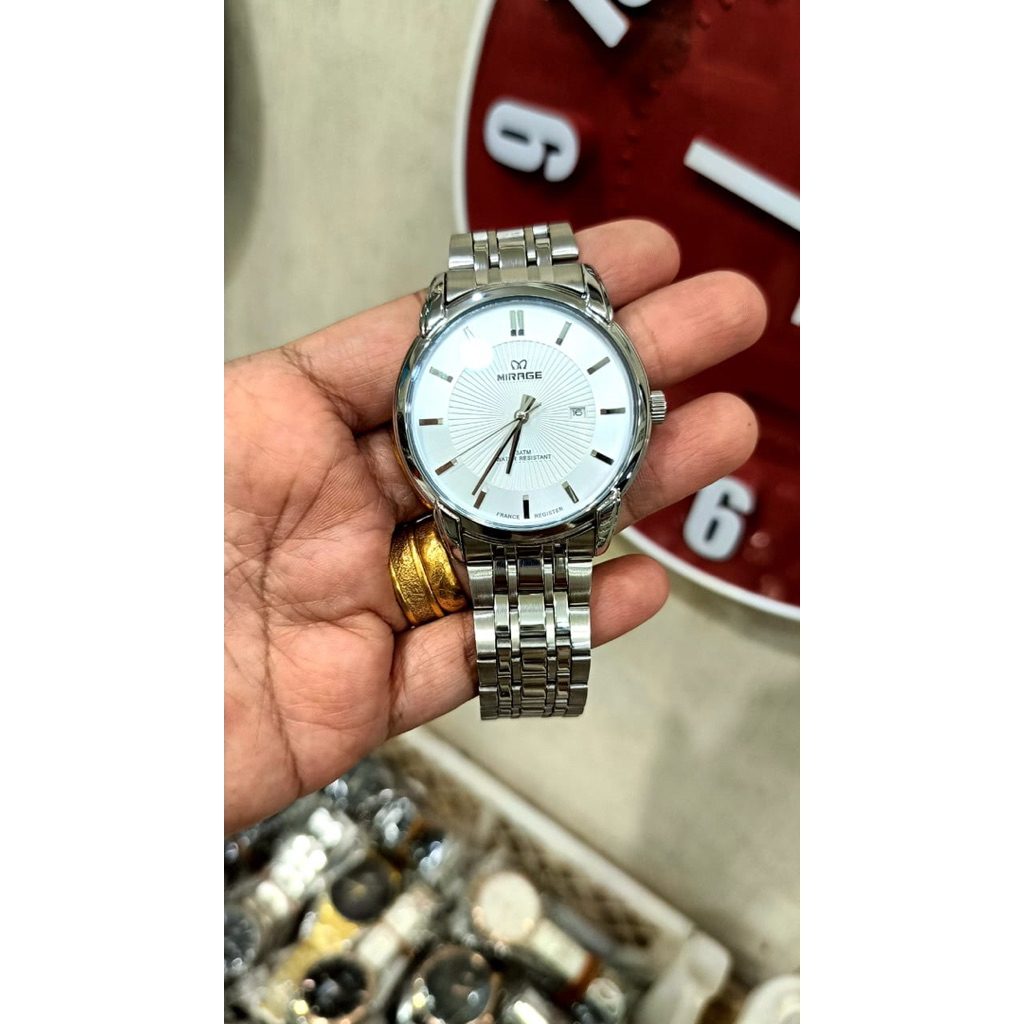 JAM TANGAN MIRAGE PRIA 42MM CLASSIC ORIGINAL WATER RESISTANT