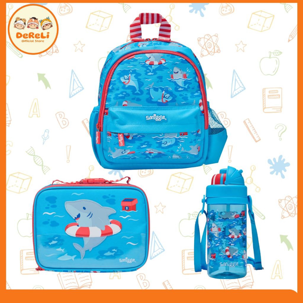 (Shark Blue) Smiggle - Smiggle YKK - Smiggle Teeny - Smiggle Junior - Smiggle Senior - Smiggle Paud 