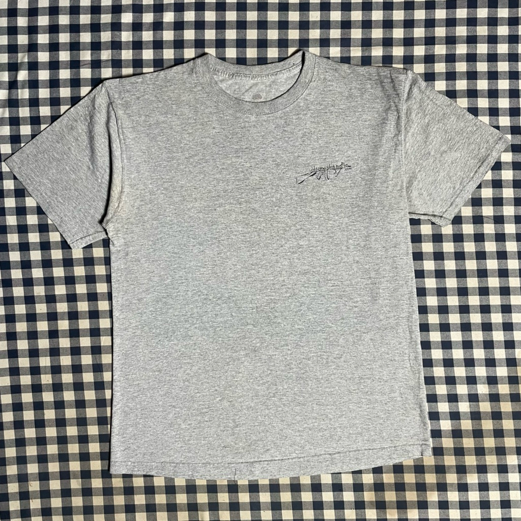 T-Shirt / Baju Kaos CHROME SHOP MAFIA tag by Fruit of the Loom warna grey size M