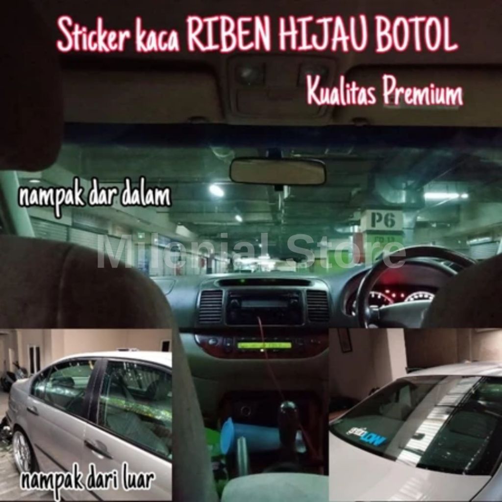 Sticker kaca film riben hijau 40% / sticker anti gores kaca mobil / kacafilm riben