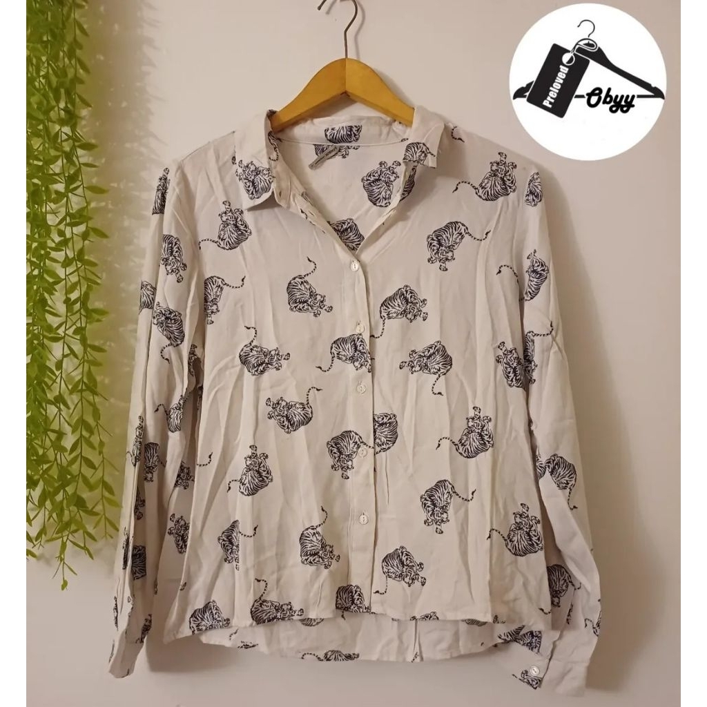 Kemeja putih harimau colorbox ( preloved)
