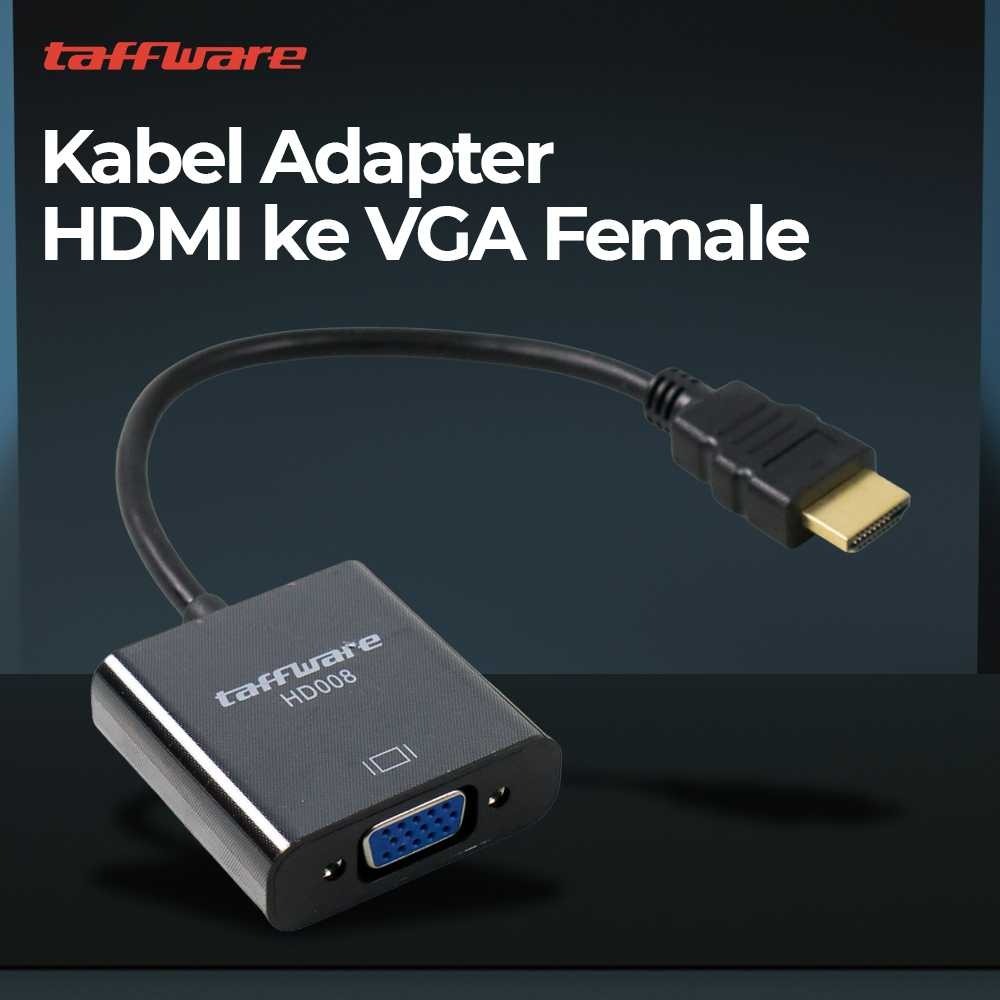 Taffware Kabel Adapter HDMI ke VGA Female laptop komputer perangkat HDMI ke monitor proyektor
