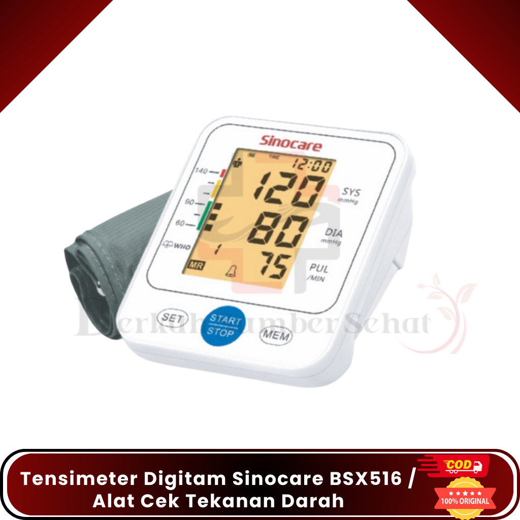 Tensimeter Digitam Sinocare BSX516 / Alat Cek Tekanan Darah Otomatis Sinocare BSX-516