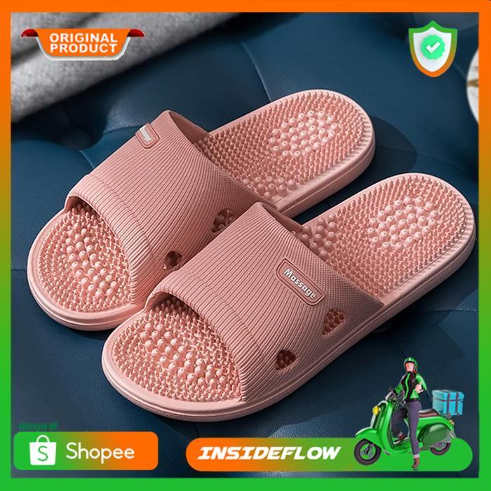 Sandal Rumah Wanita Pria Anti Slip Empuk Tebal Refleksi Kesehatan