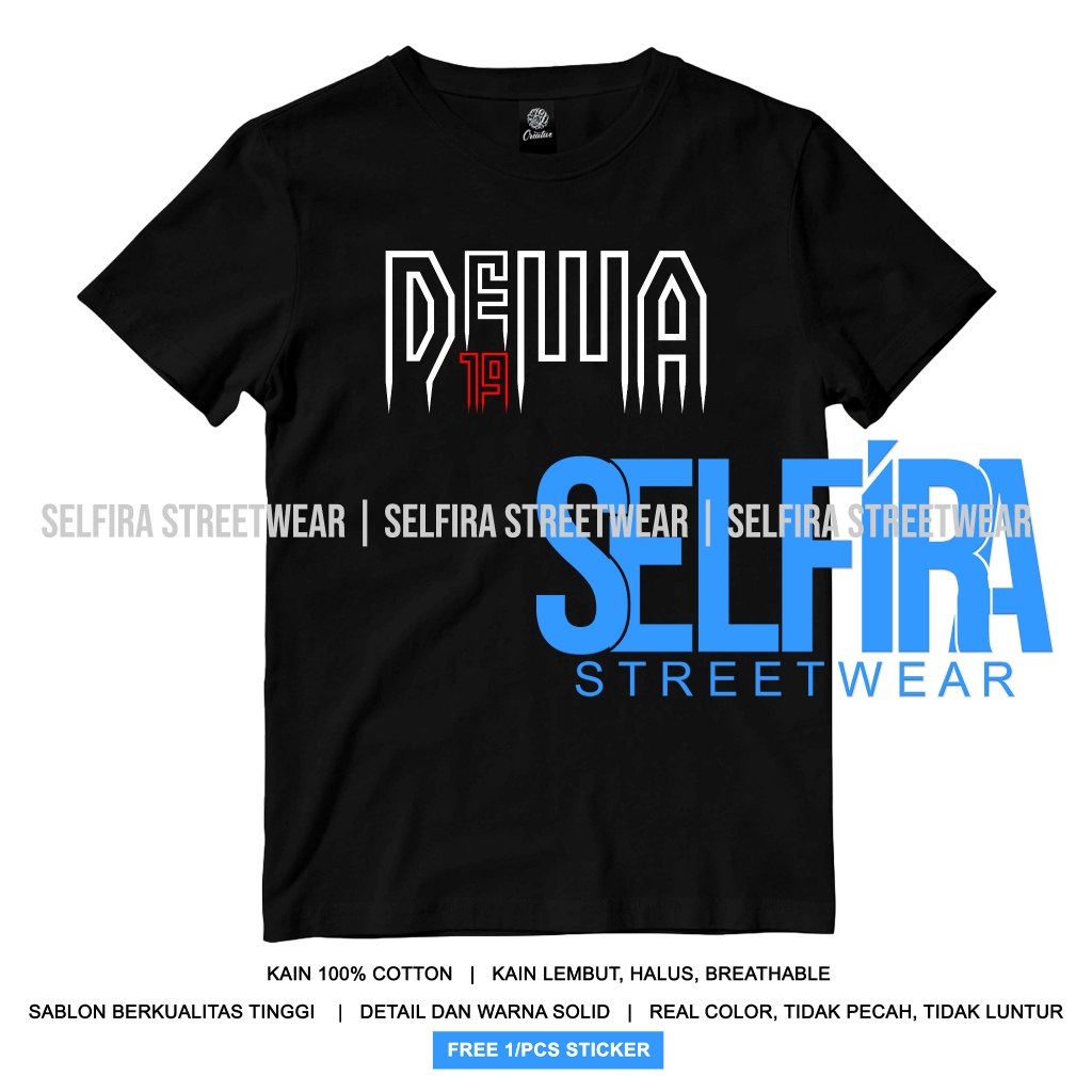 Kaos Distro Dewa 19 - Motif Logo Dewa 19 Terbaru