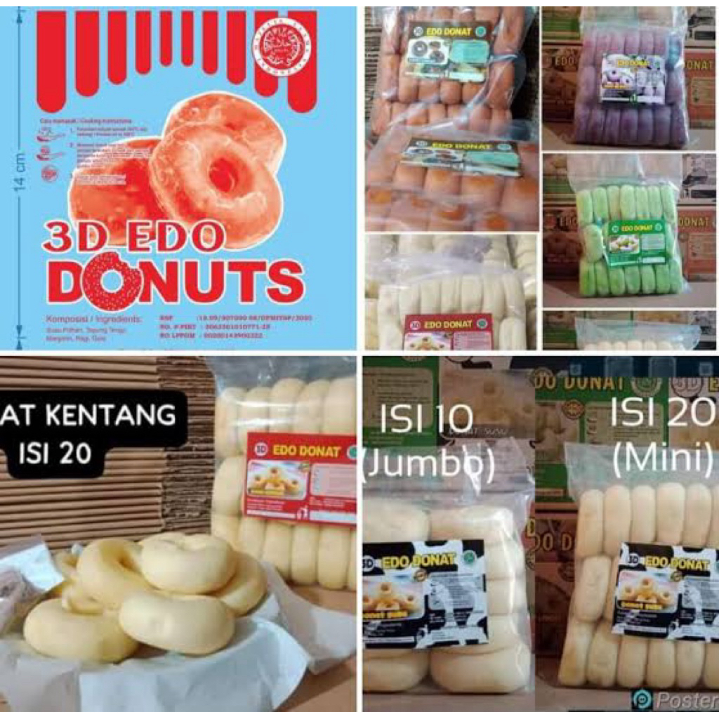 Donat 3D mini isi 20 & jumbo isi 10