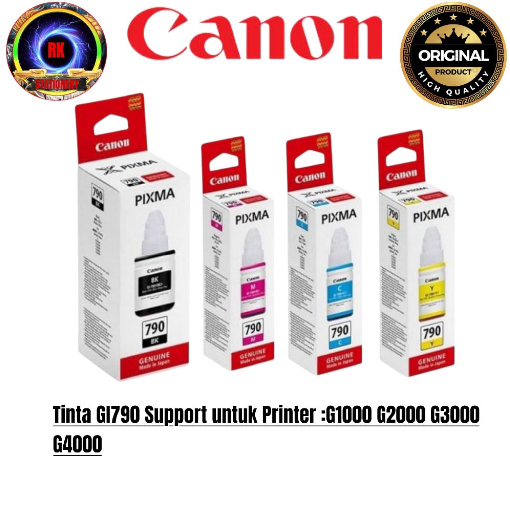 TINTA GI790 UNTUK PRINTER CANON :G1000Canon G2000Canon G3000Canon G4000