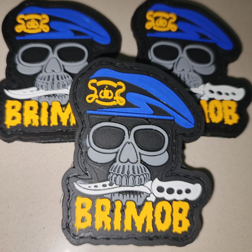 ruber patch logo BRIMOB tengkorak