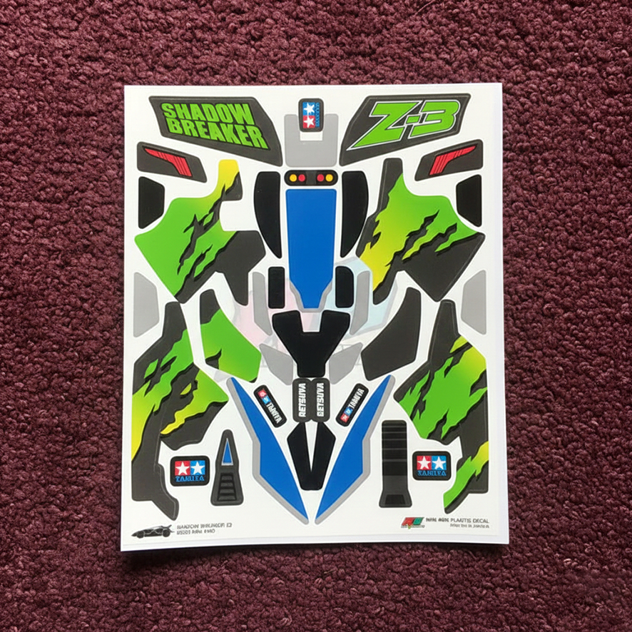 Stiker Shadow Breaker Z3 - Body Hitam Kombinasi Hijau - Vinnyl Laminanting Doft