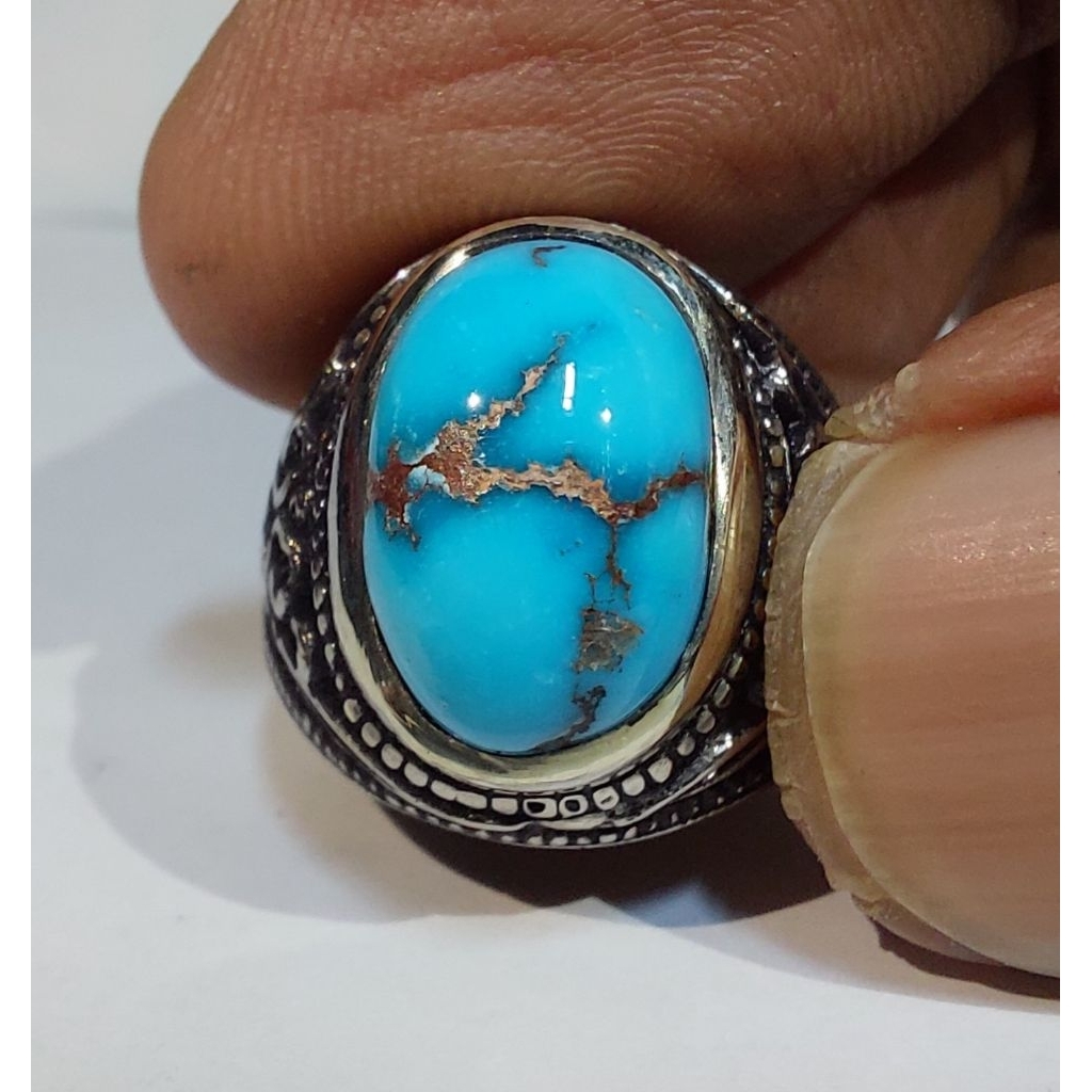 PIRUS MESIR BIRU MUDA GRADASI EST DIM 14x9x8 RING 8,5