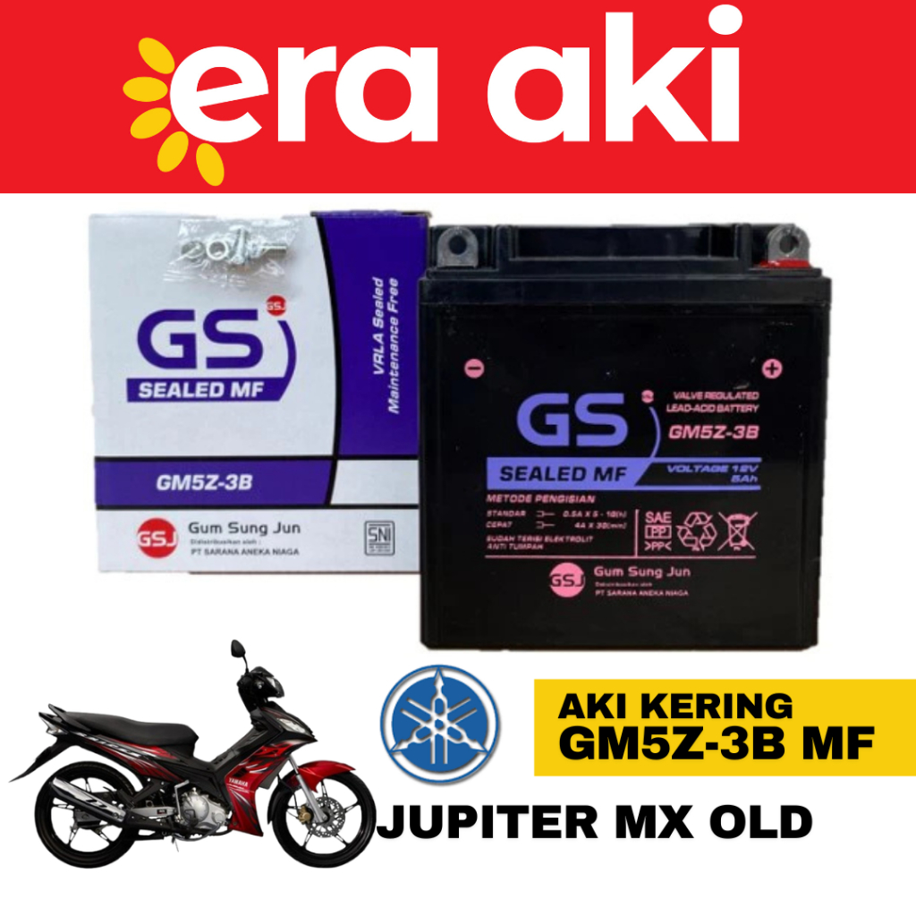 Aki Motor Yamaha Jupiter MX Old / Jupiter MX Lama GM5Z3B Aki Kering Accu Kering MF