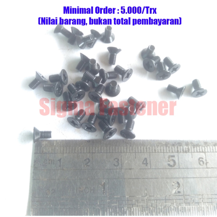 Baut JF Verseng Baut Audio Baut Variasi Baut Elektronik Baut Bracket TV Hitam M3 Panjang 6 - 50mm