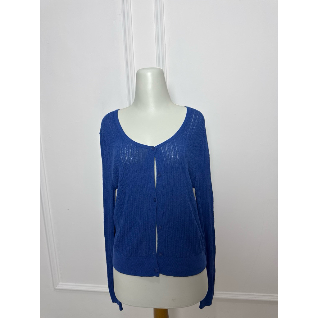 cardigan/sweater/pakaian cewe biru elektrik