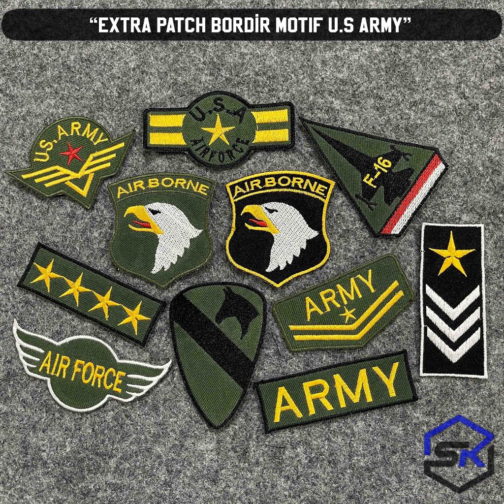 Patch Emblem Army Bordir Premium Emblem Bordir Tempelan Kemeja Iron Patch Aksesoris Pakaian