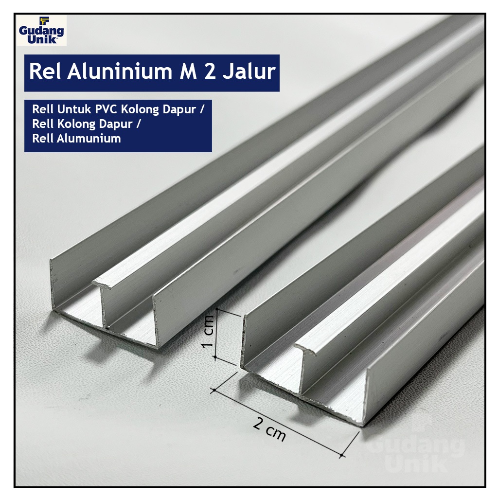 Rel Aluminium M 2 Jalur / Rell Pintu Kolong meja Dapur Sliding