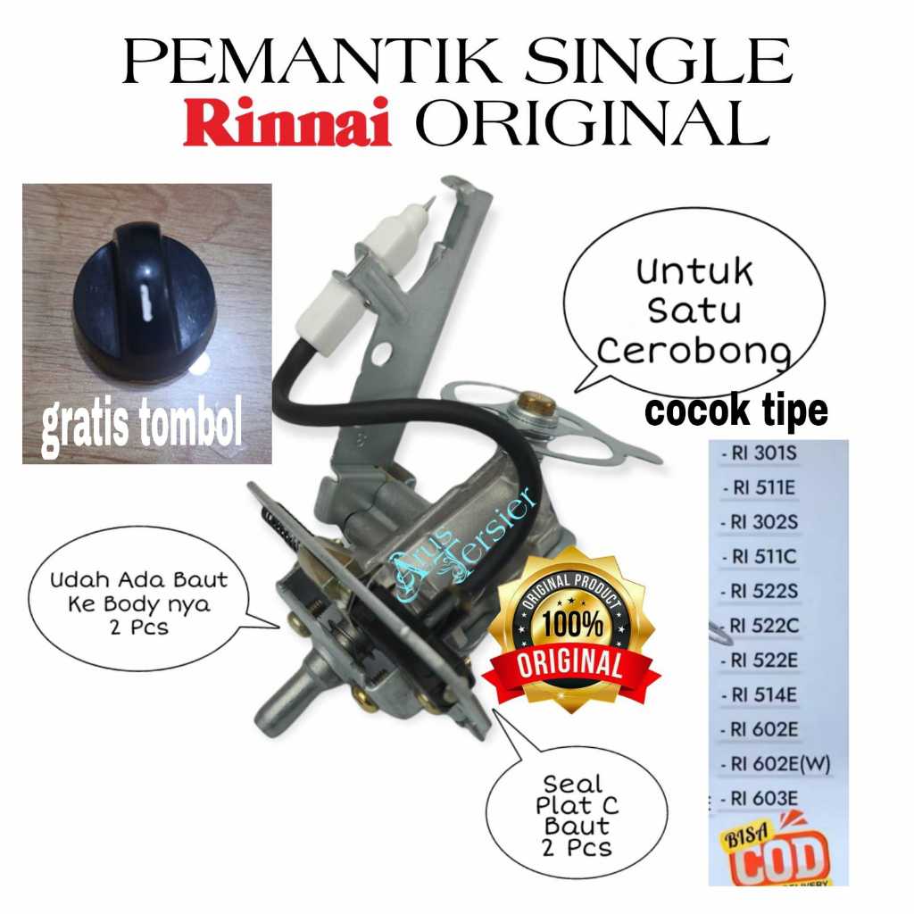 Mesin Pemantik Api Single Ori Kompor Gas Rinnai Valve Gas - pemantik kompor rinnai 522