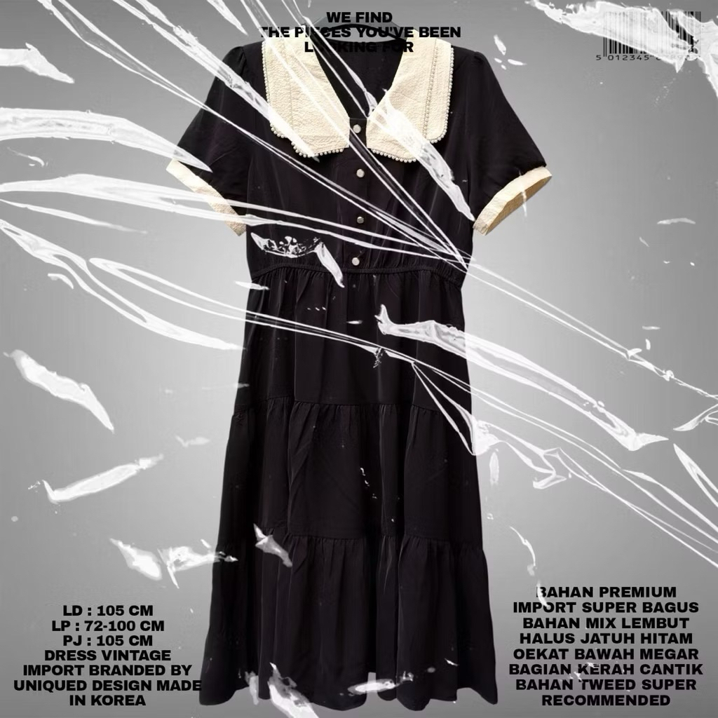 UNIQUED DESIGN KOREAN DRESS/BLACK DRESS SAILOR KOREAN LOOK/BLACK DRESS MEGAR KERAH SAILOR KOREAN STY