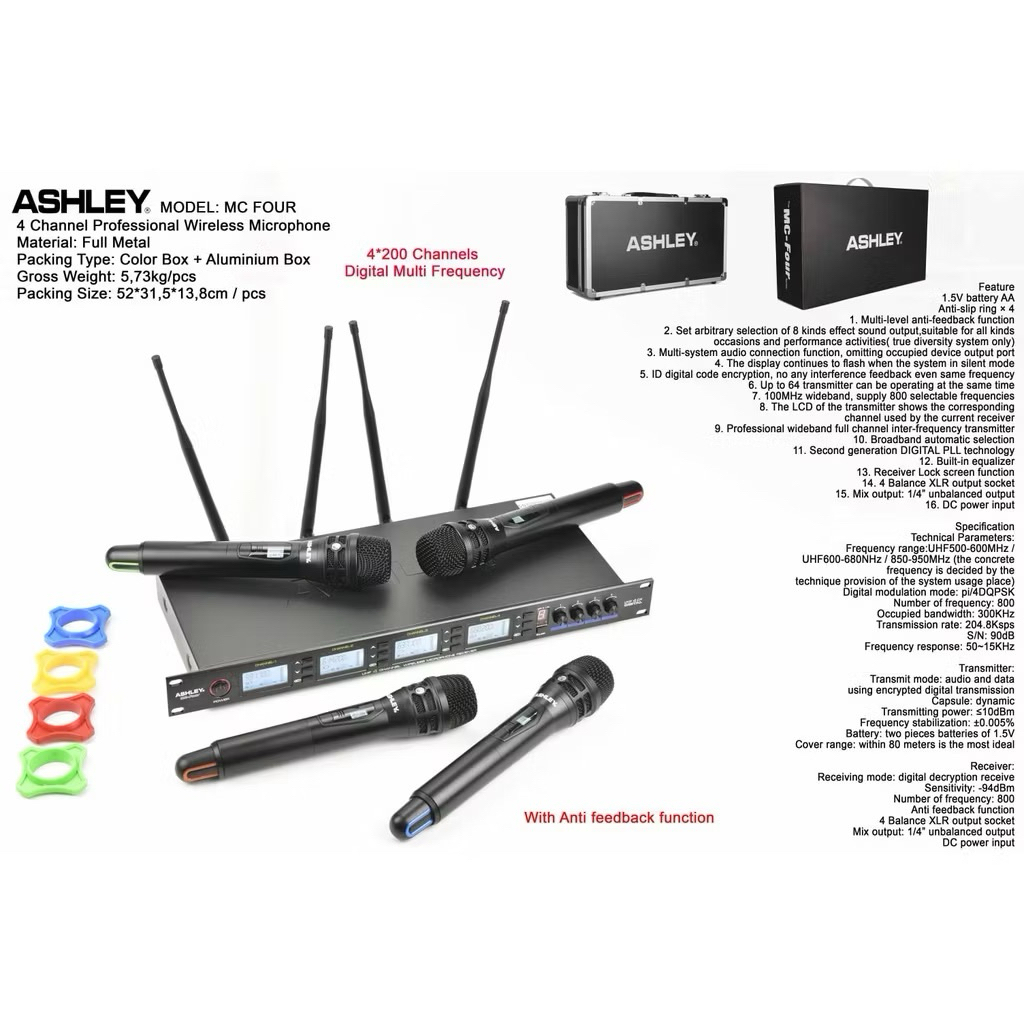 Mic Wireless Ashley MC FOUR 4chanel/ 4 Mic