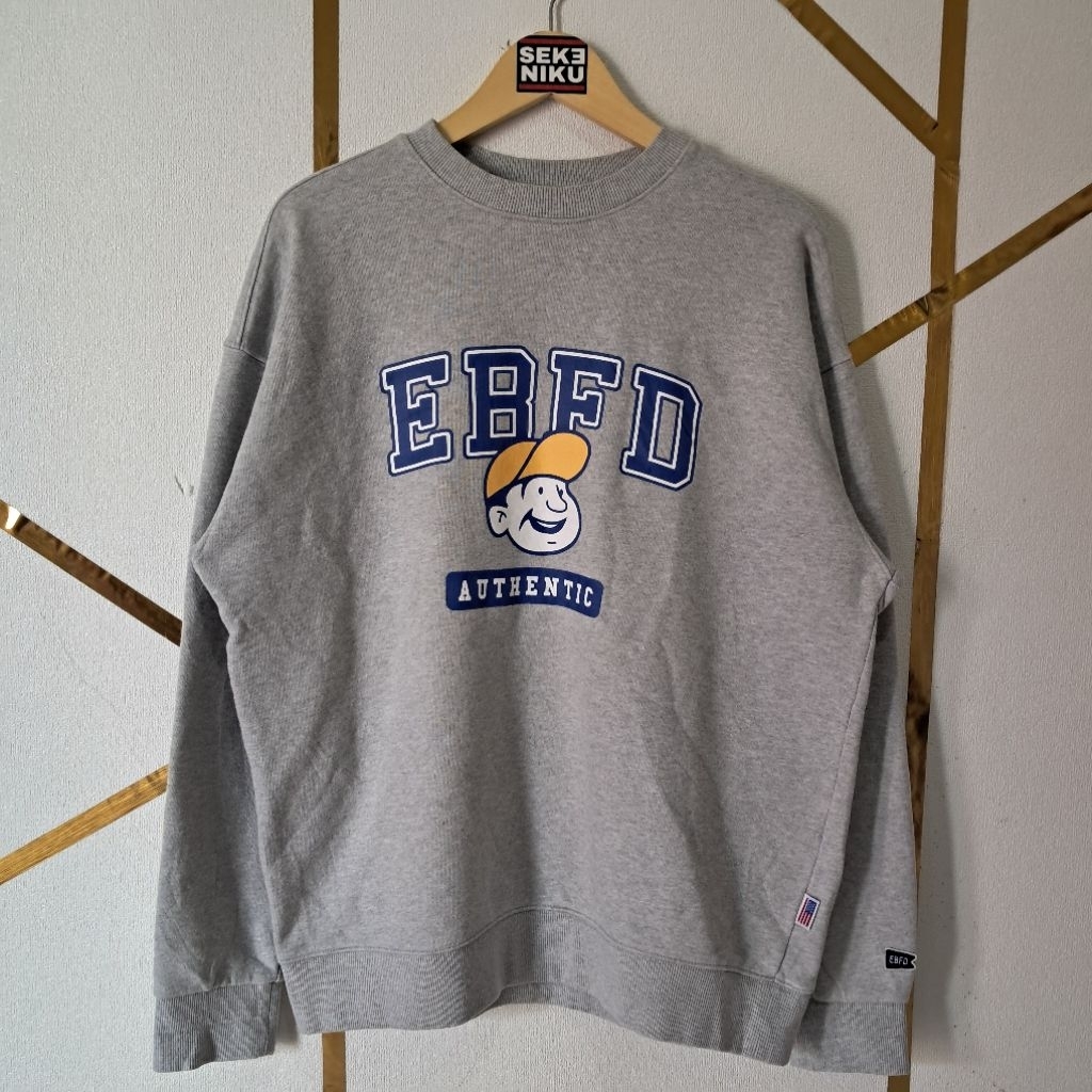 Crewneck EBFD EBBETS FIELD Idol KPop Renjun NCT & Chaeyeon IOI Bahan babyteri tebal berat like new