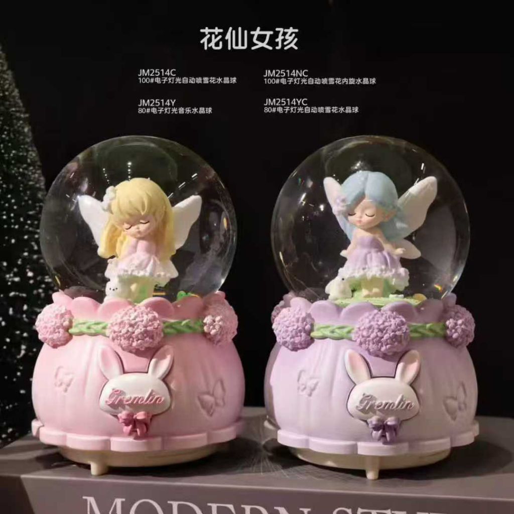 Snowball musik Elsa frozen kotak musik bola kristal salju otomatis lampu tidur music box salju besar