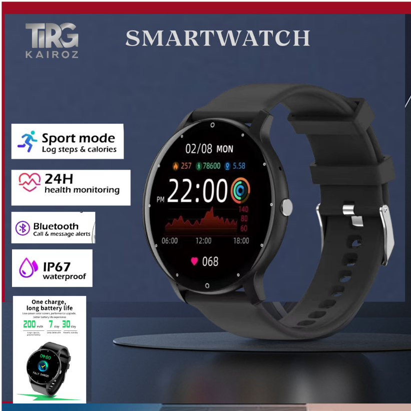 TIRG SmartWatch ZL02D Fitness Trackers Bluetooth Call Pedometer Music Heart Rate Monitor Jam Pintar