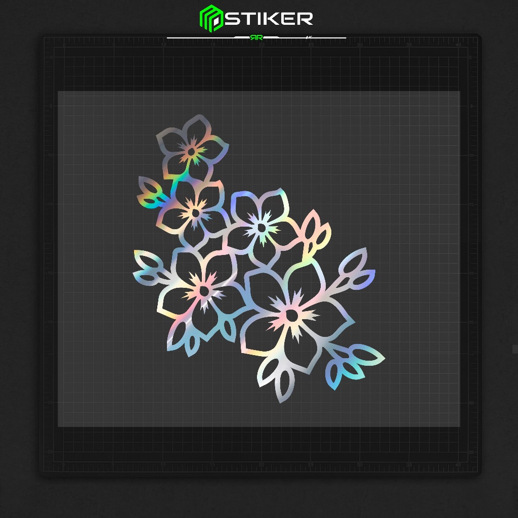 Cutting Stiker Flower Variasi Motor Mobil Sticker Bunga Cantik LucuTimbul Keren Nyala Dasbor / Spakb