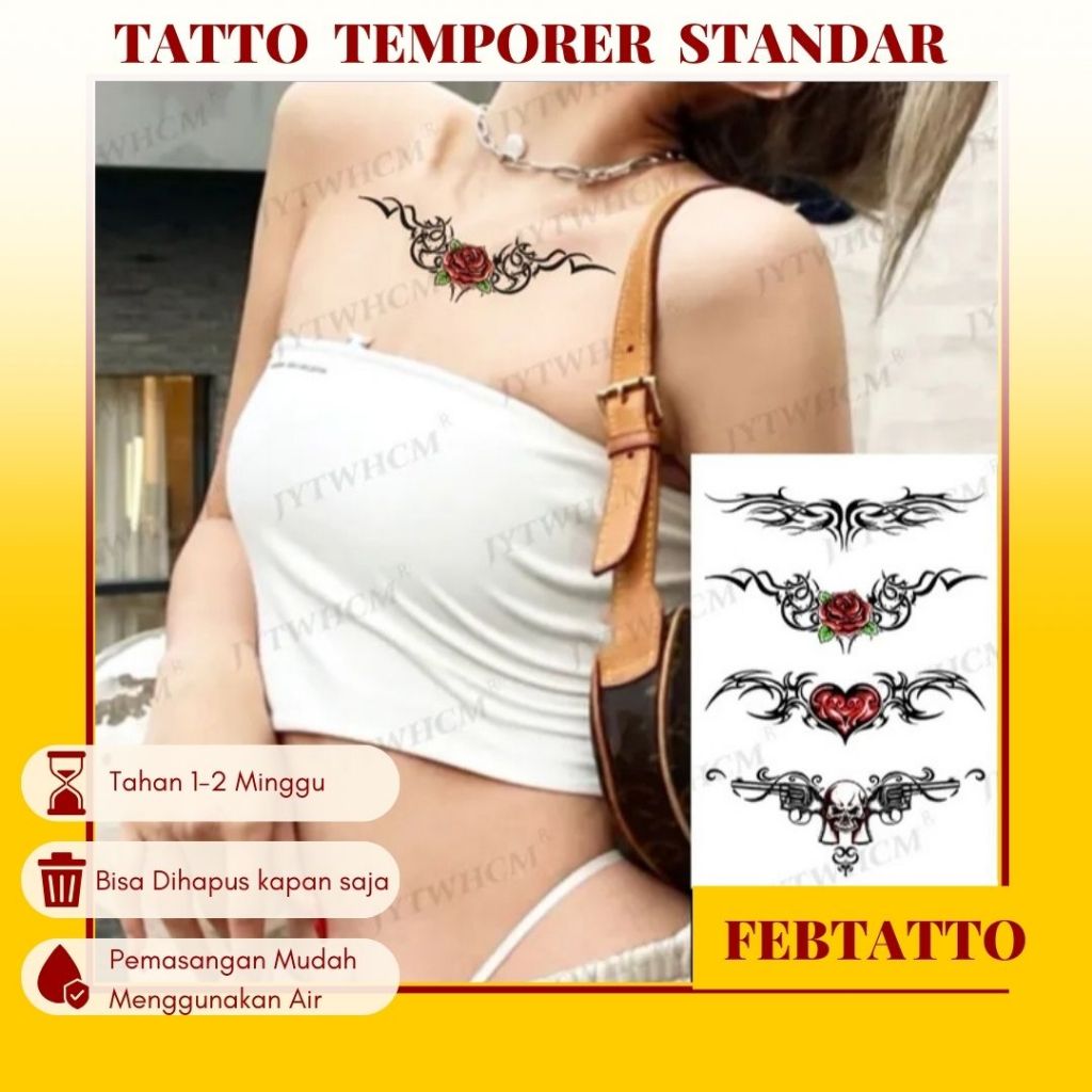 Temporary Tattoo Basic Size 21cmx15cm Halal Temporary Tattoo sayap tribal TH 585