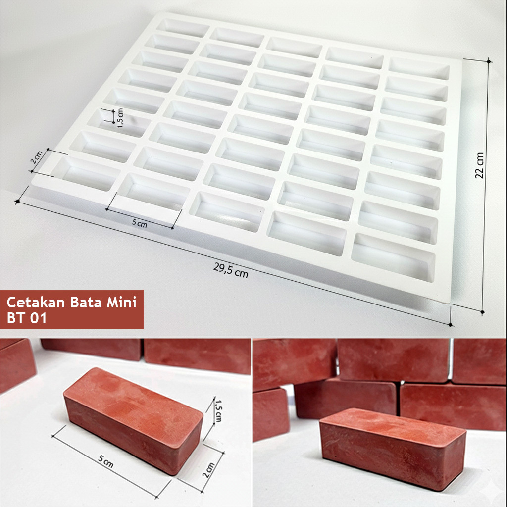 Cetakan Bata mini BT01 / Cetakan Minibrick / Cetakan Bata Silikon / Cetakan Batako