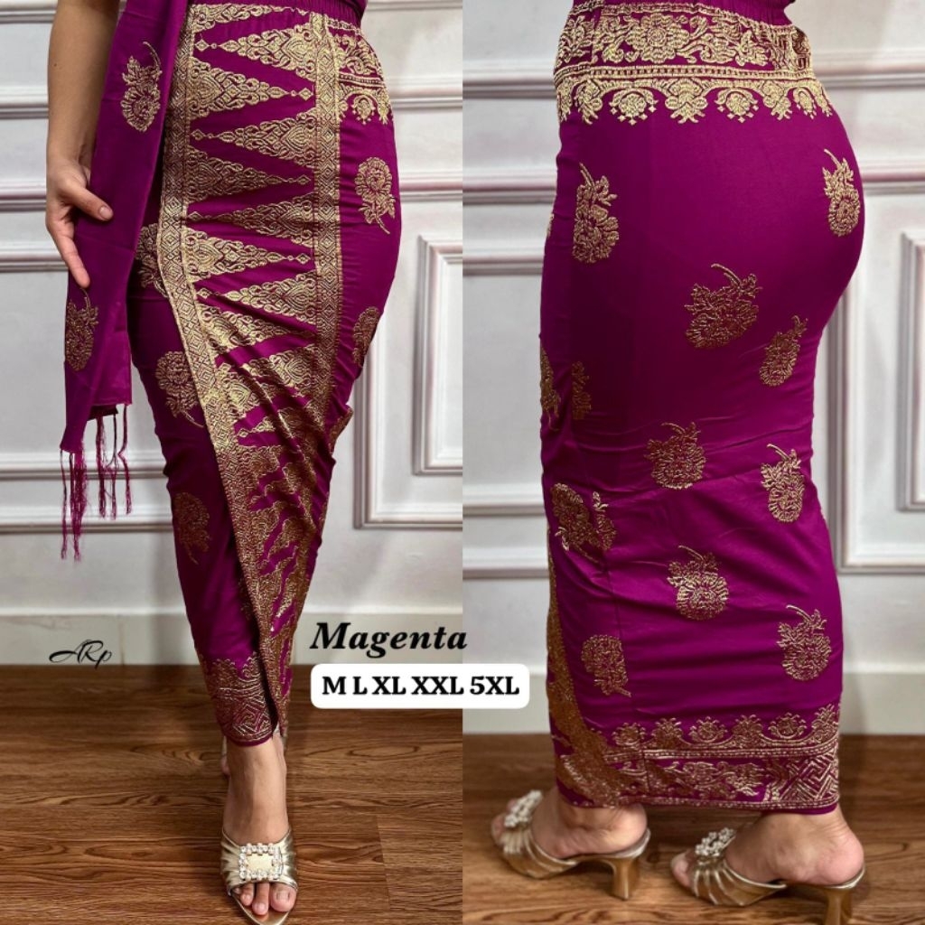 KAMEN JADI BORDIR SONGKET PREMIUM TUMPAL PUCUK + SELENDANG// ROK JADI BALI// KAMEN JADI