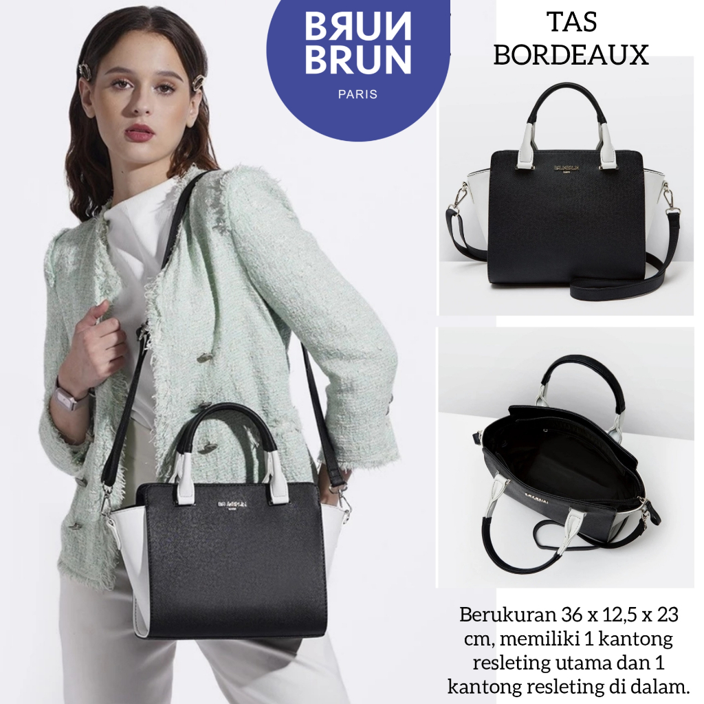 TAS BORDEAUX BRUNBRUN BRUN TAS SELEMPANG HITAM PUTIH