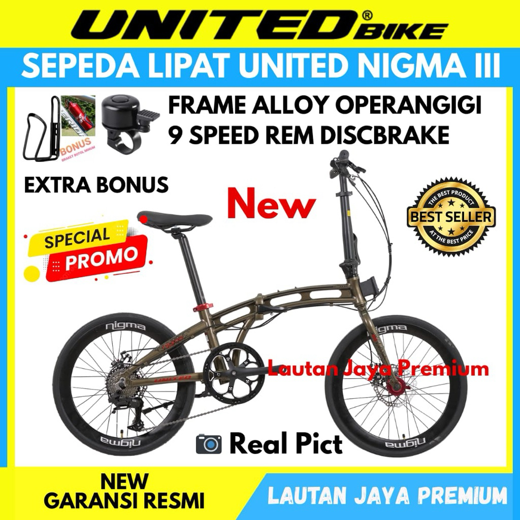 Sepeda Lipat 20 Folding Bike United Nigma III Terbaru