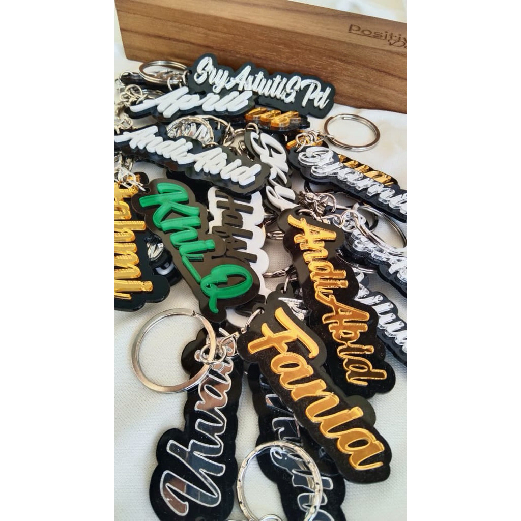 GANTUNGAN KUNCI NAMA AKRILIK | GANCI AKRILIK CUSTOM NAMA SENDIRI