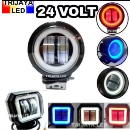 Lampu Tembak Sorot 24 Volt LED CWL Daymaker Mini 2 Mata 4D Bar CREE Strobo Kedip Angel Devil Eye Len