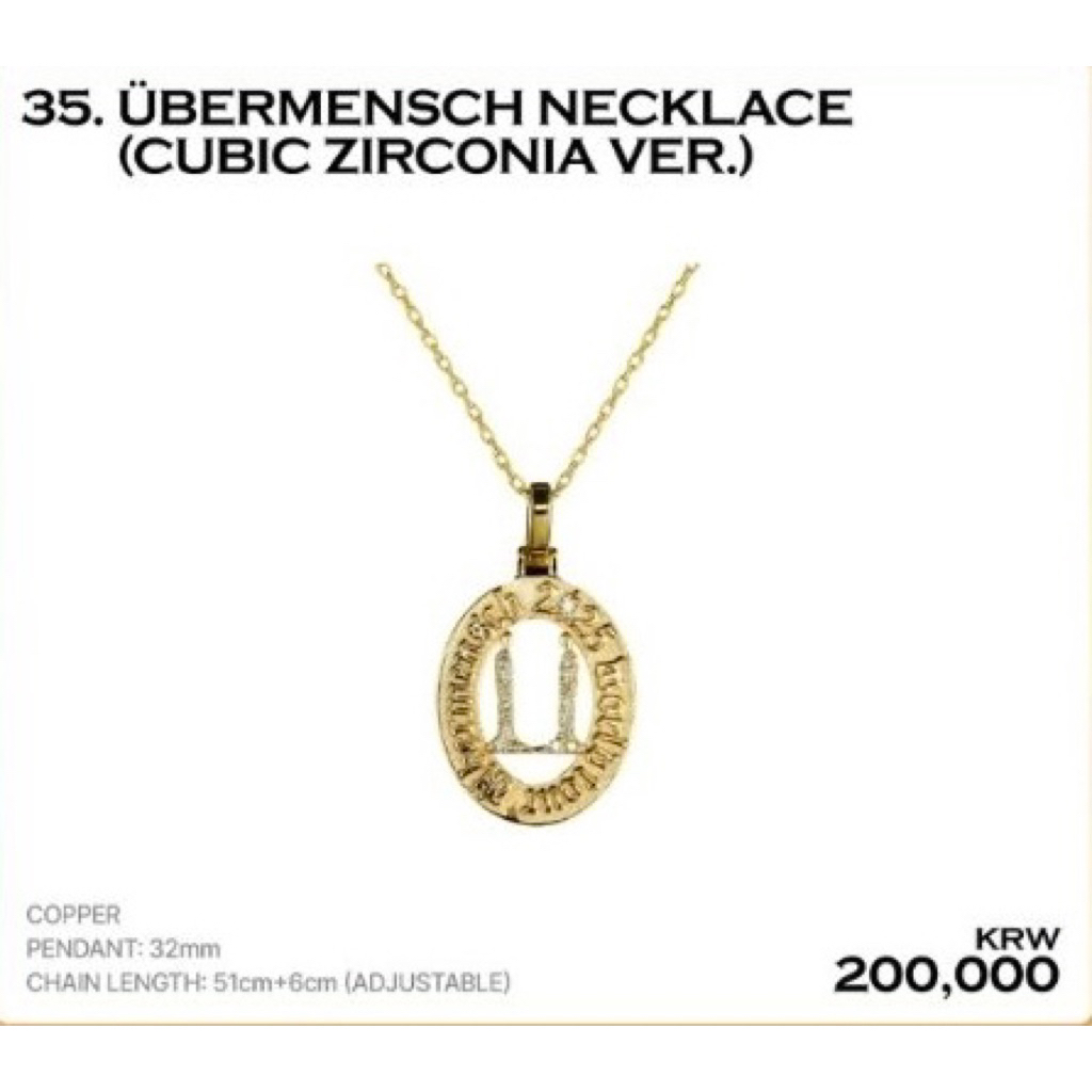 [PRE ORDER] MD NEKCLACE CUBIC ZIRCONIA VER GDRAGON UBERMENSCH IN SEOUL ENCORE KALUNG G-DRAGON GD OFF