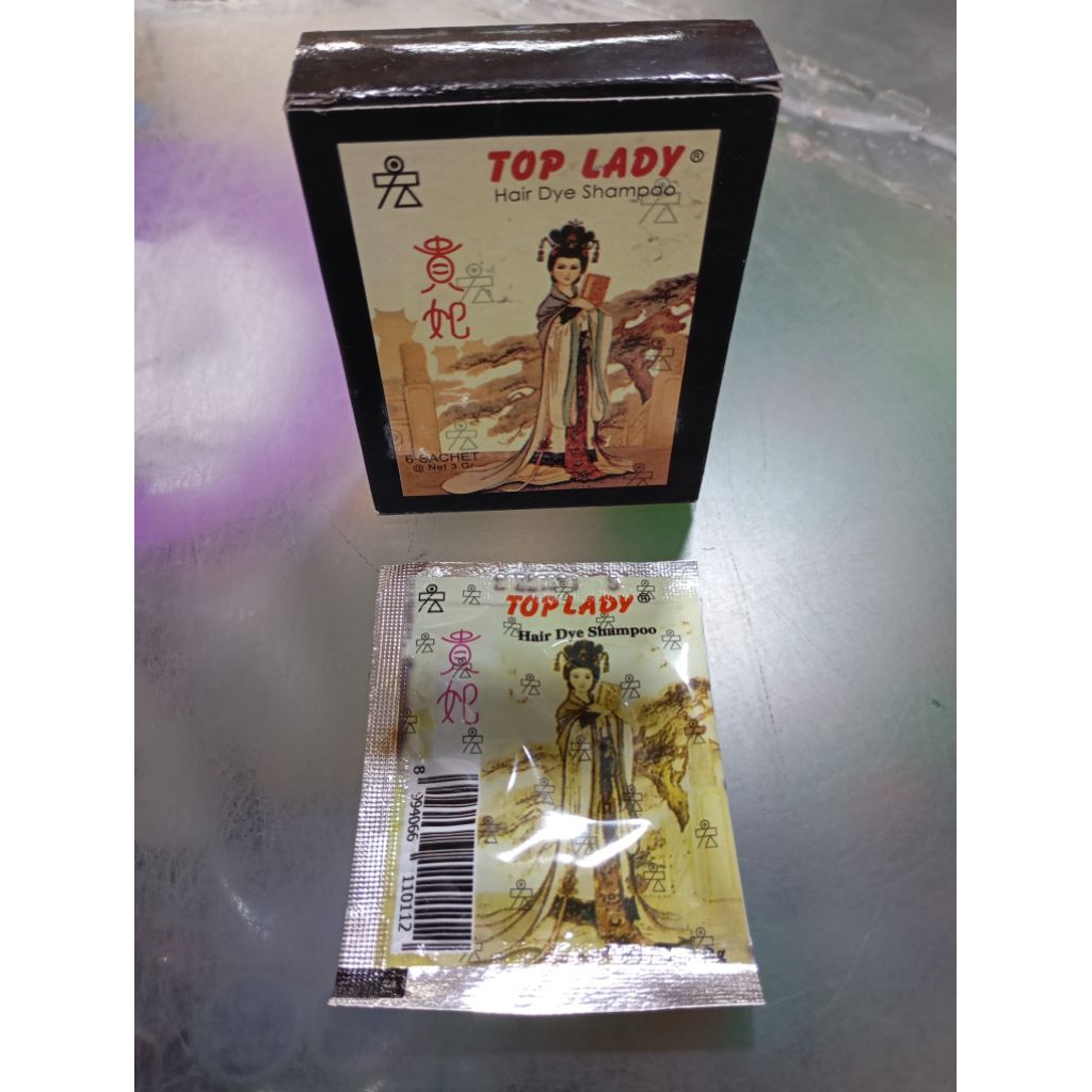 Top lady hair dye shampoo || semir rambut saset