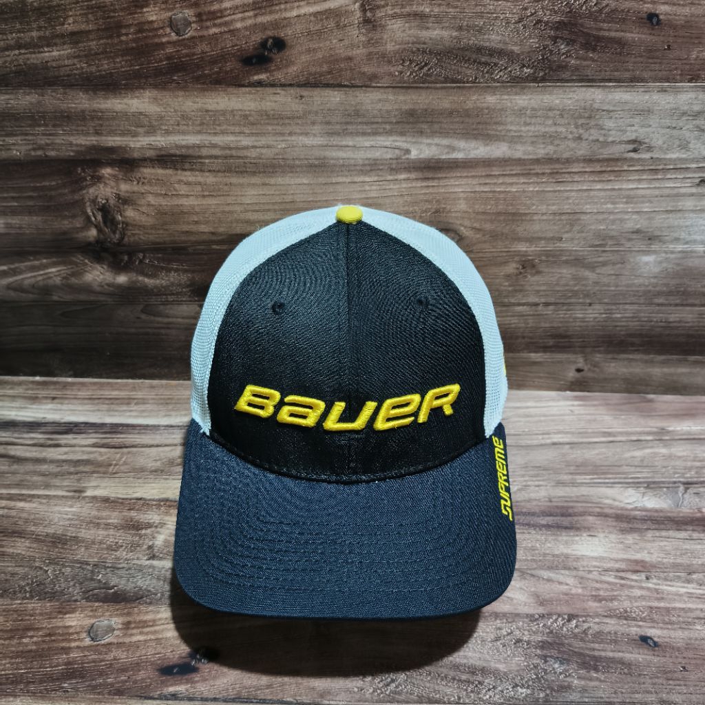 Topi trucker hat new era Bauer supreme logo black