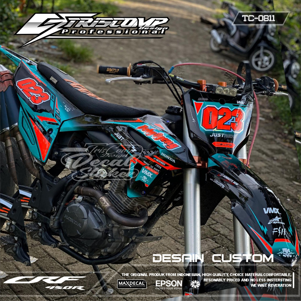 STICKER CRF DECAL BODY CRF 450 LIST VARIASI STIKER CRF 150L FULLPRINTING ANTI GORES MOTIF KEREN BISA
