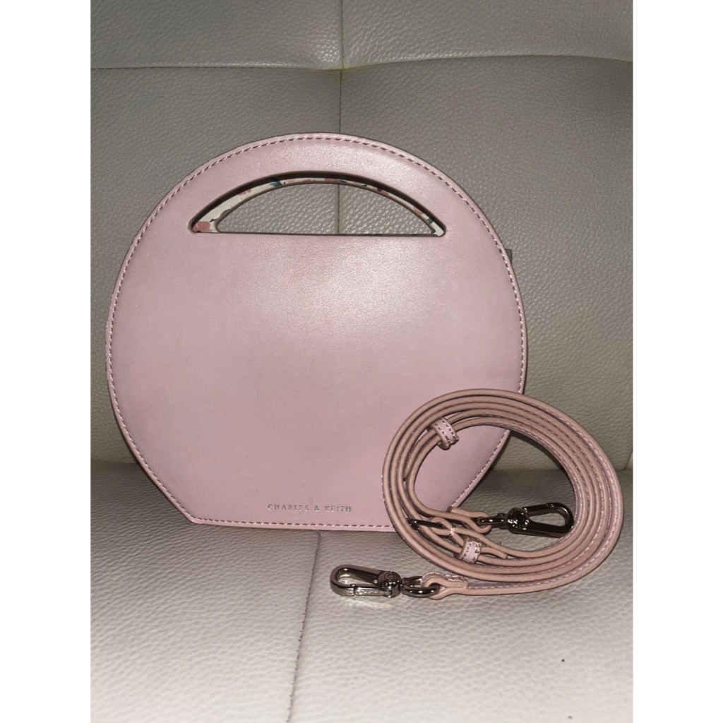 Charles n Keith Round Crossbody Bag Pink [PRELOVED]