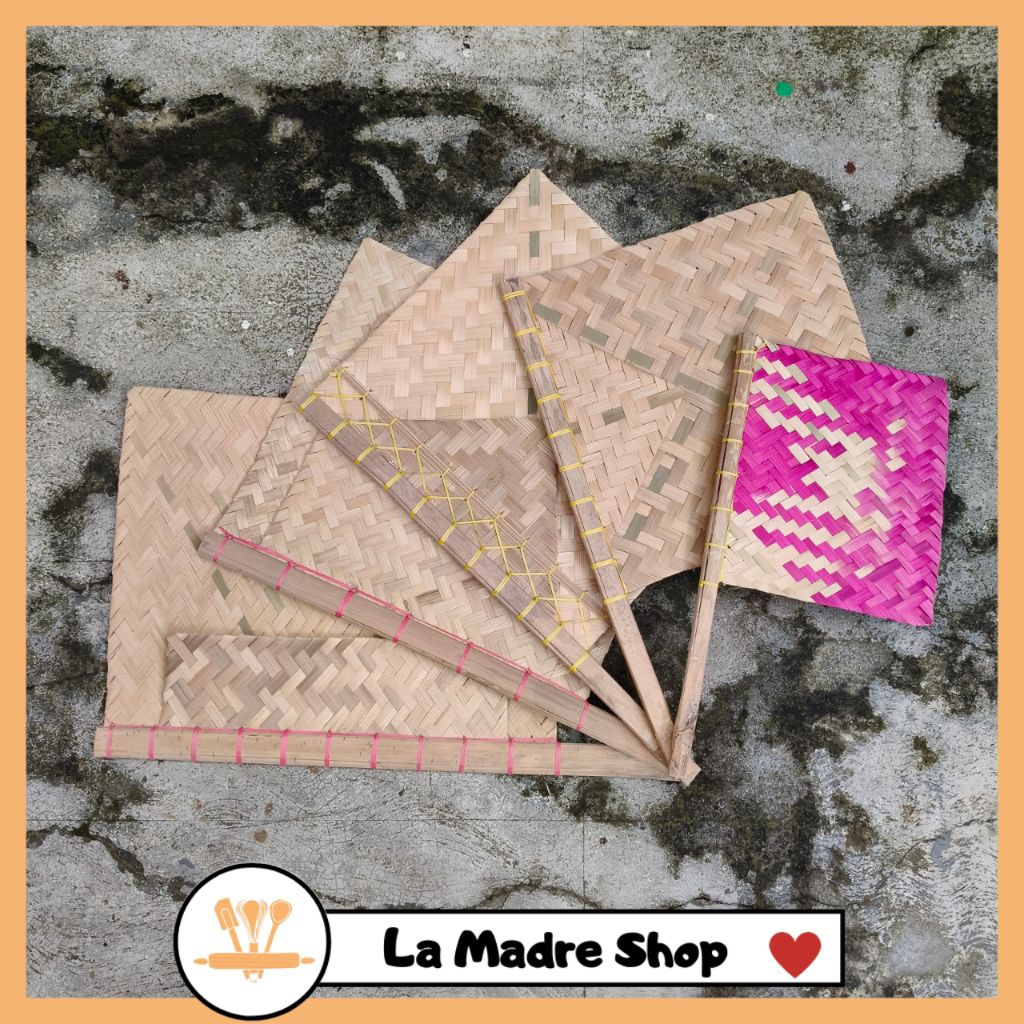 KIPAS SATE Anyaman Bambu Tradisional (Hihid) - Uk. Jumbo 30 x 32 Cm.